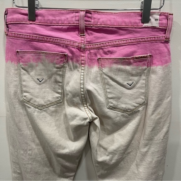Hudson Krista Super Skinny Crop Chelsea Pink Ombre Stretch Mid Rise Jeans 27 - Picture 7 of 14
